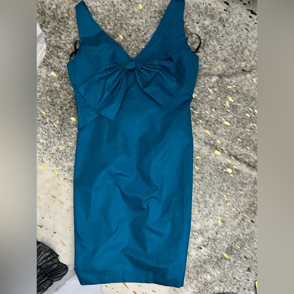 Laundry By Shelli Segal Dresses & Skirts - Laundry by: Shelli Segal Teal 100% Diponi Silk Bow Dress